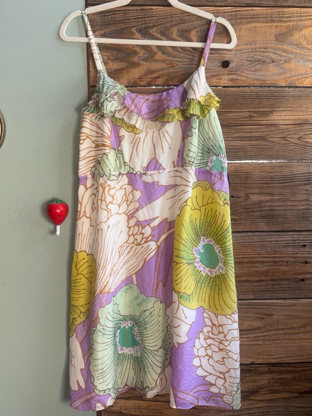 100% Silk Maeve Purple and Blue Floral Print Dress